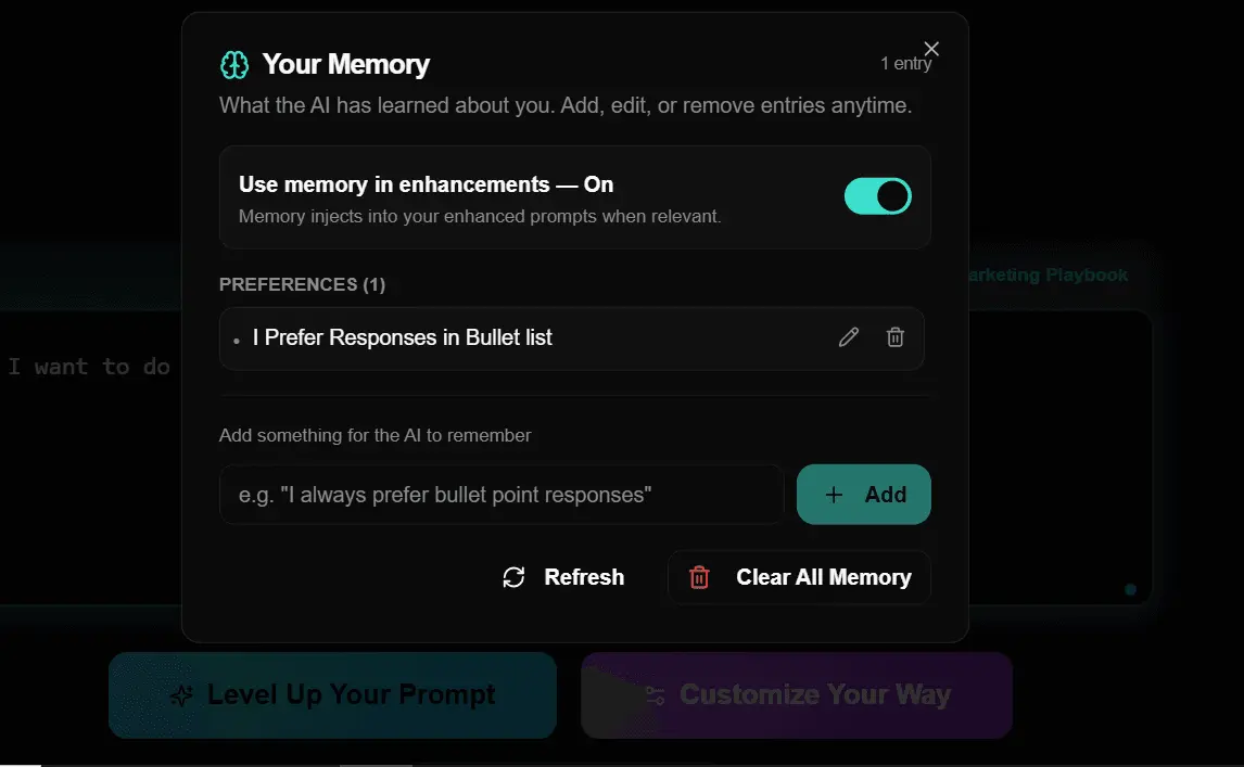 Screenshot 2 of Level Up My Prompt
