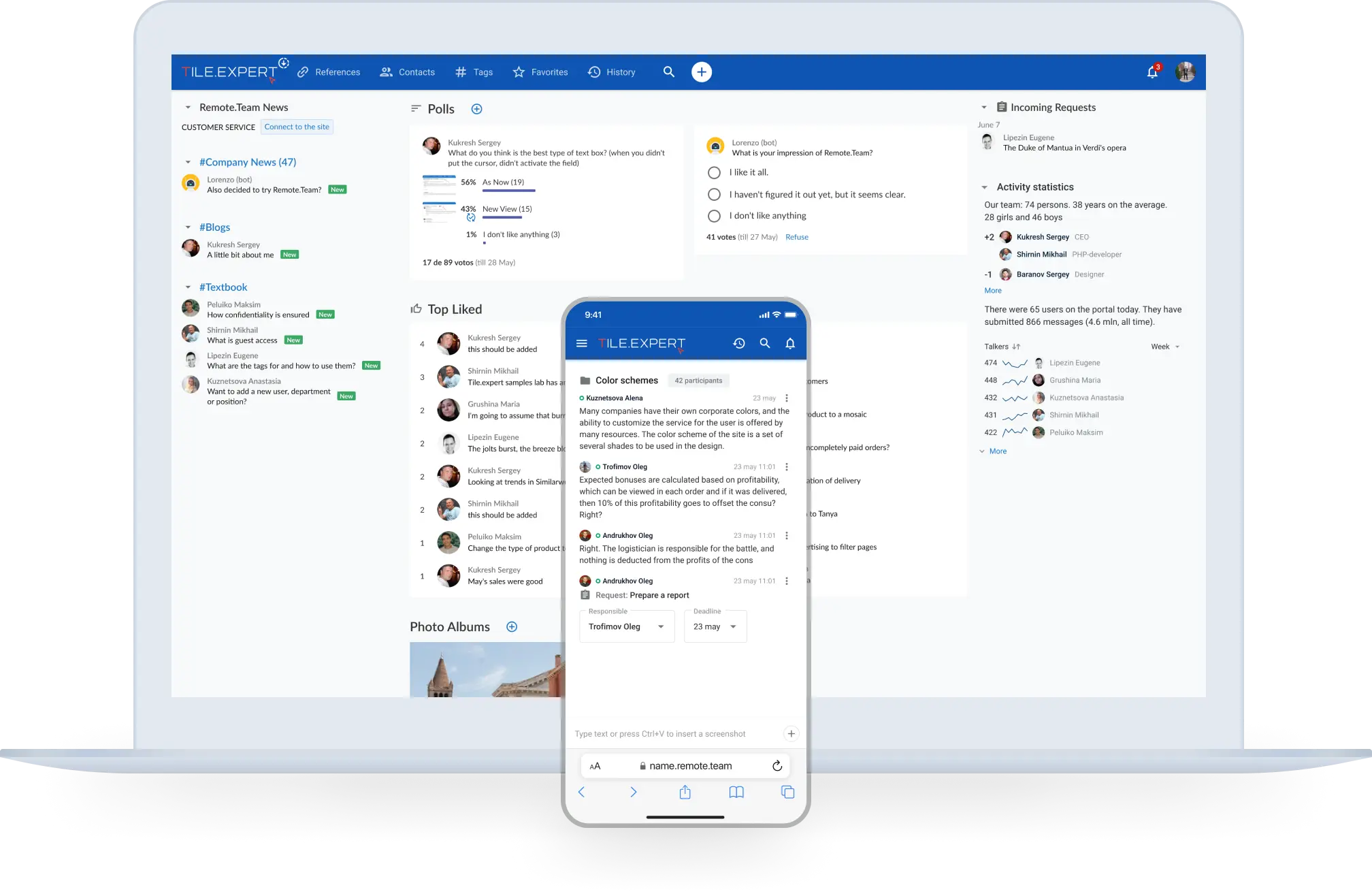 Screenshot 2 of Remote.Team - chat & taskmanager