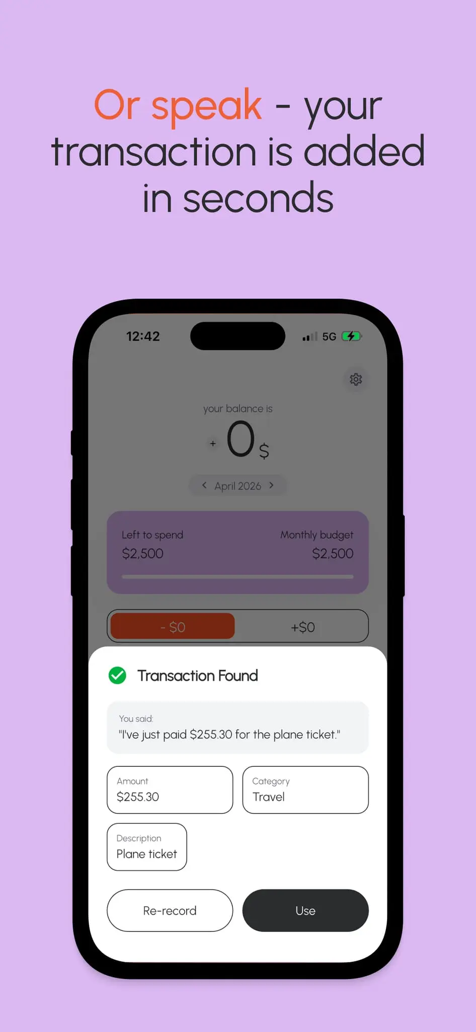 Screenshot 3 of Vossa: AI expense tracker