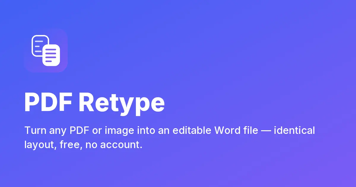 Screenshot 1 of PDF Retype