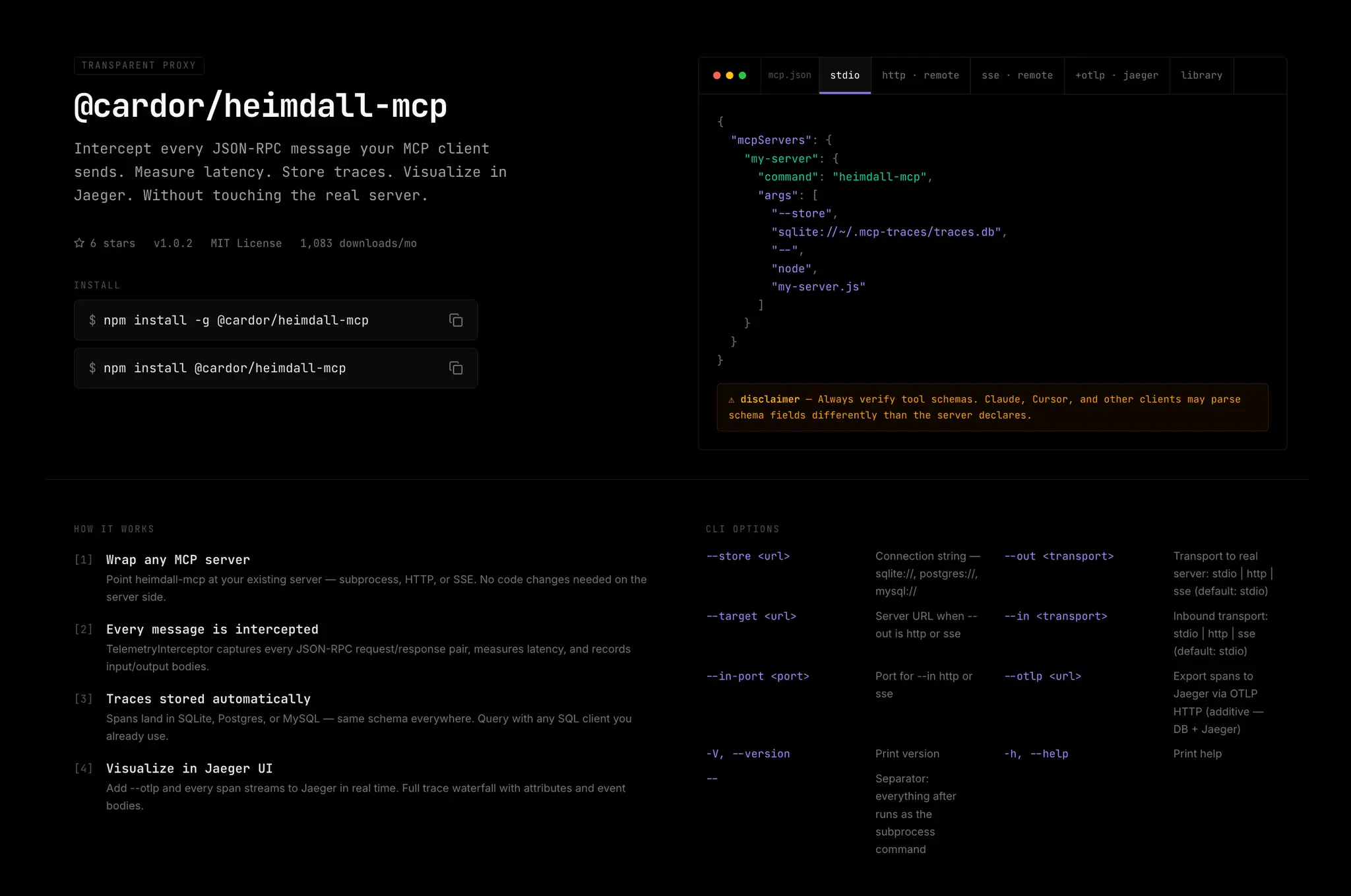 Screenshot 1 of Heimdall MCP