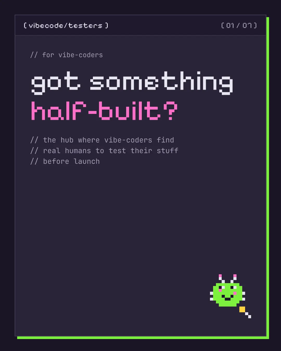 Screenshot 1 of vibecode/testers