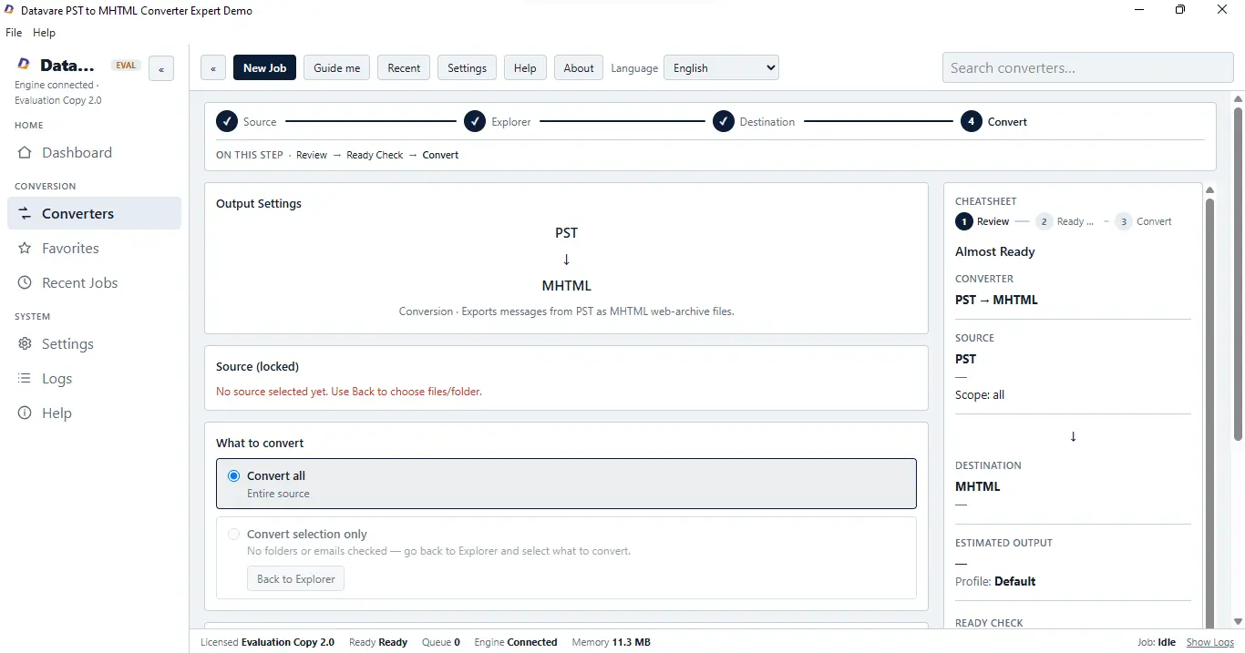 Screenshot 4 of DataVare PST to MHTML Converter