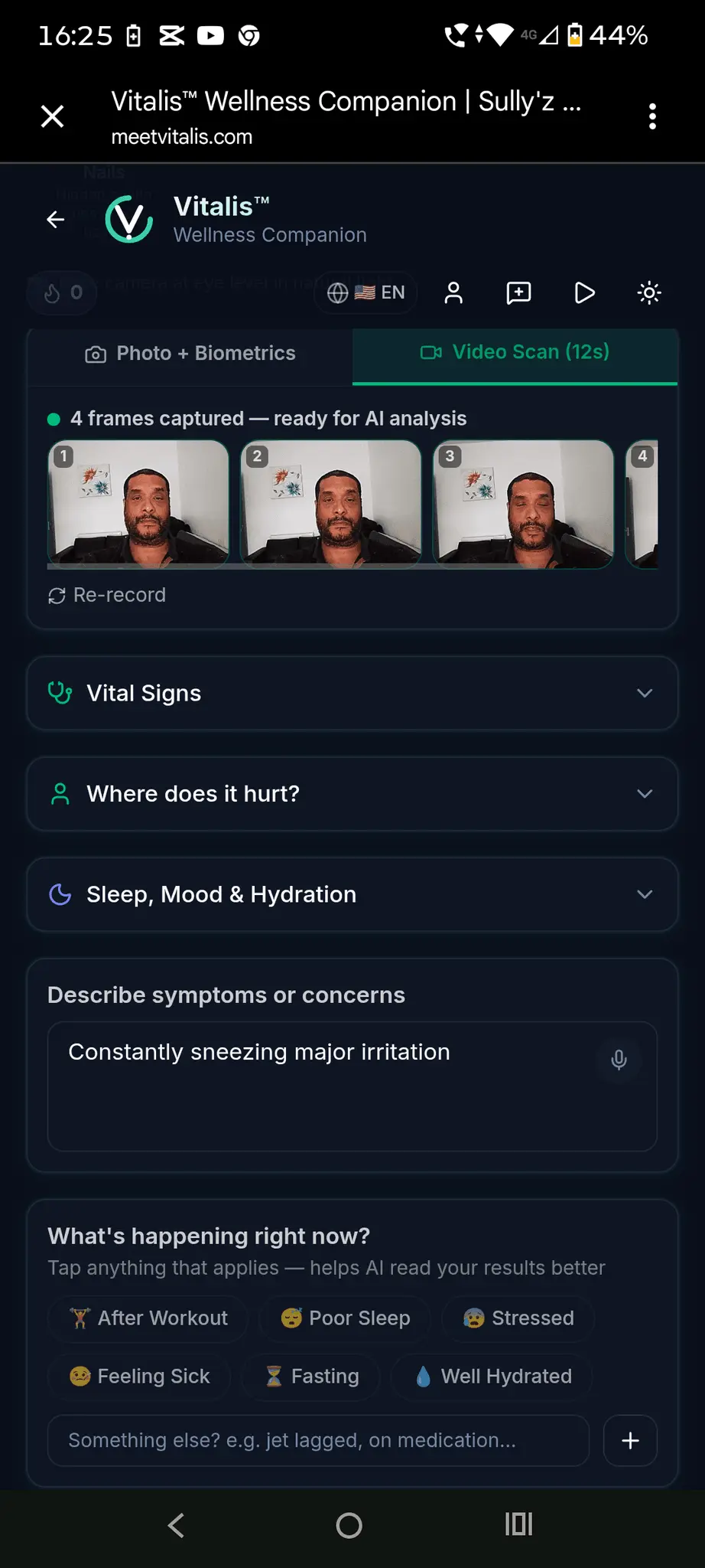 Screenshot 1 of Vitalis Wellness Companion 