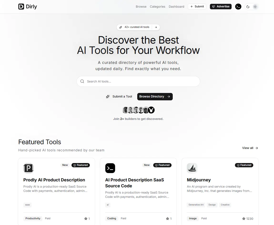Screenshot 2 of Dirly — AI Tools Directory SaaS Script