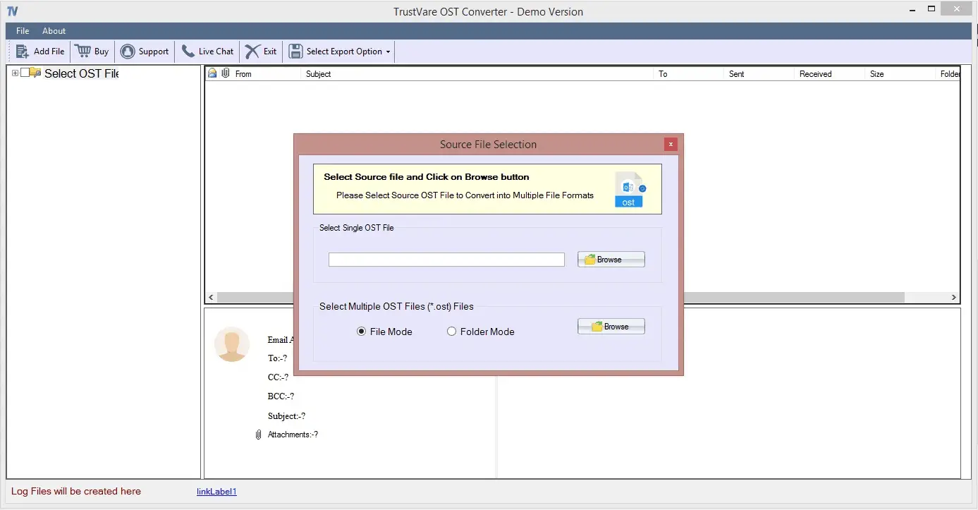 Screenshot 6 of TrustVare OST to EMLX Converter 