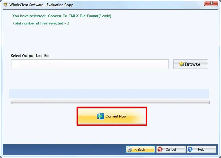 Screenshot 1 of WholeClear MBOX to EMLX Converter