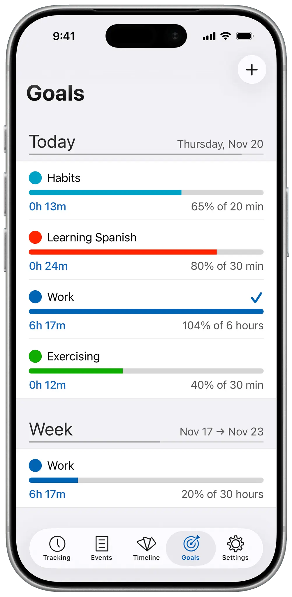 Screenshot 1 of Timelines Time Tracking