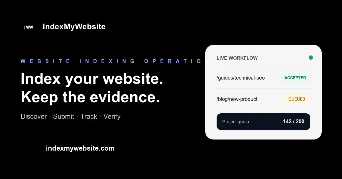 Screenshot 1 of IndexMyWebsite