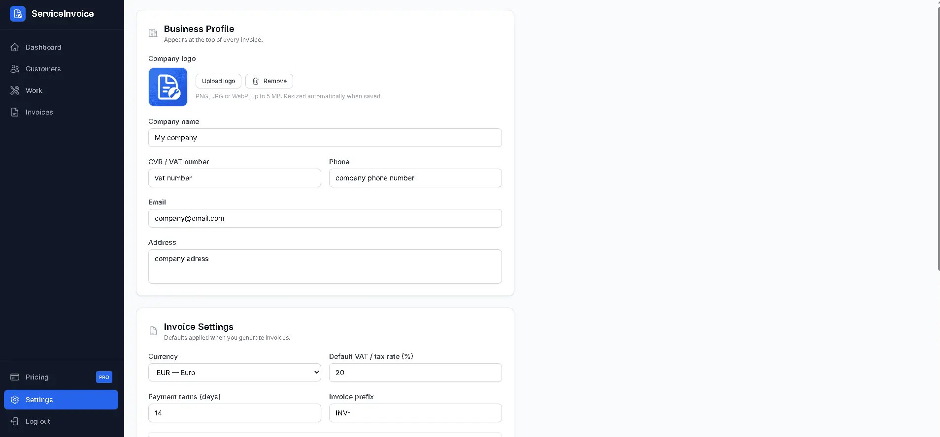Screenshot 2 of ServiceInvoice