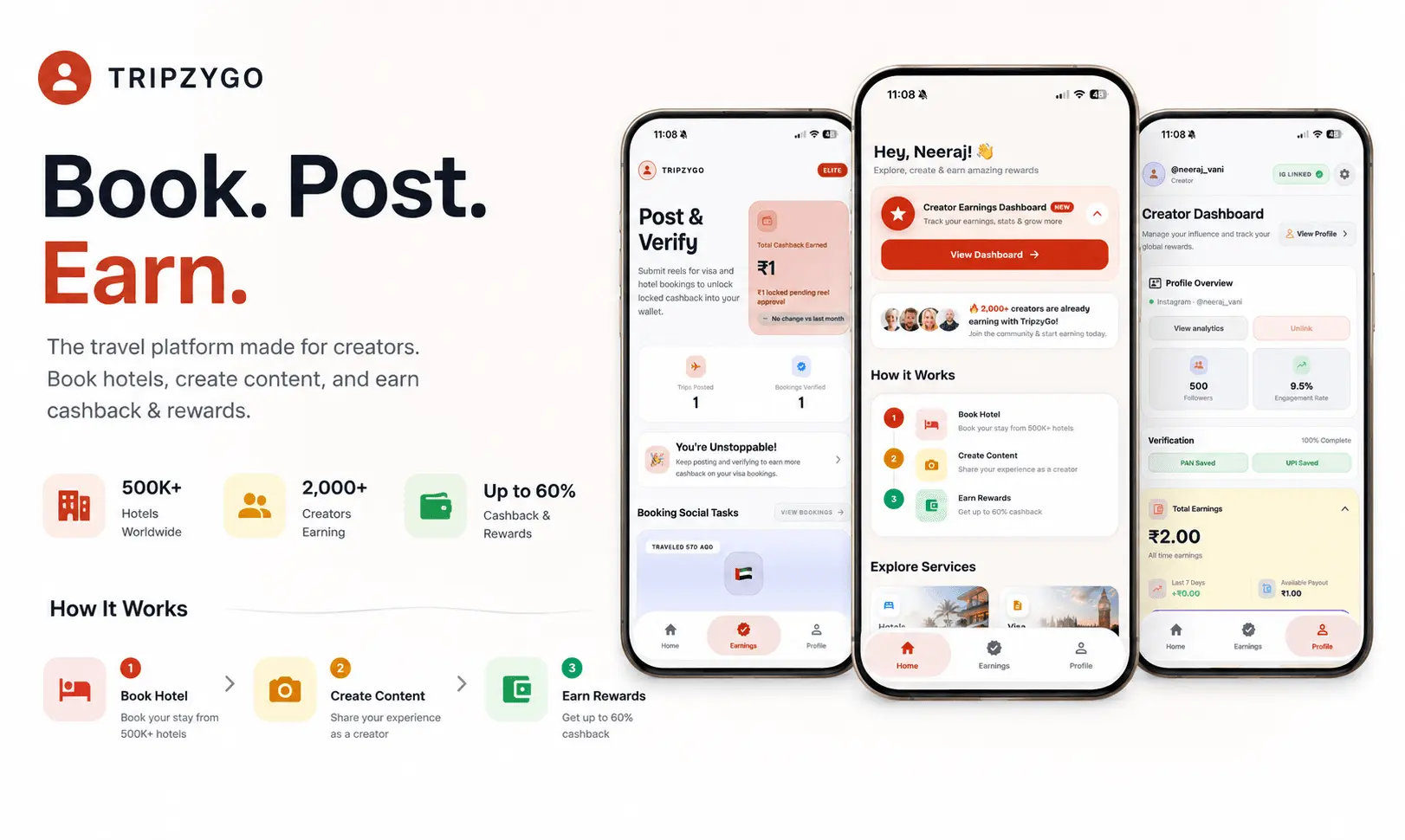 Screenshot 2 of TripzyGo - Book.Post.Earn