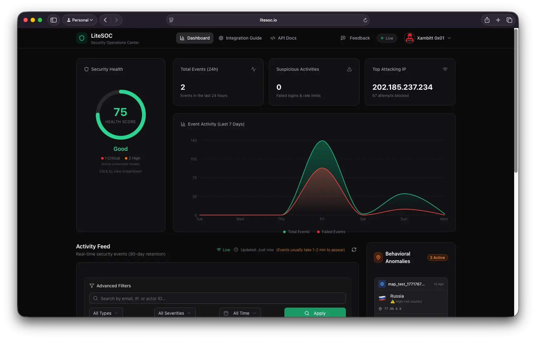 Screenshot 1 of LiteSOC