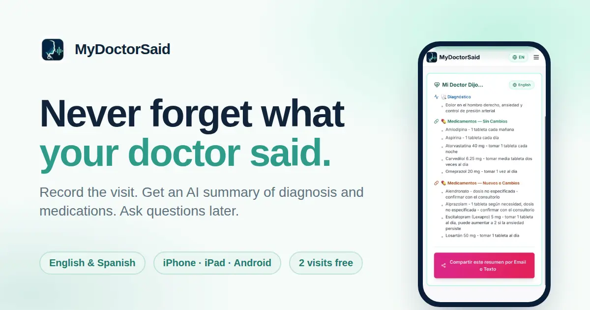 Screenshot 1 of MyDoctorSaid