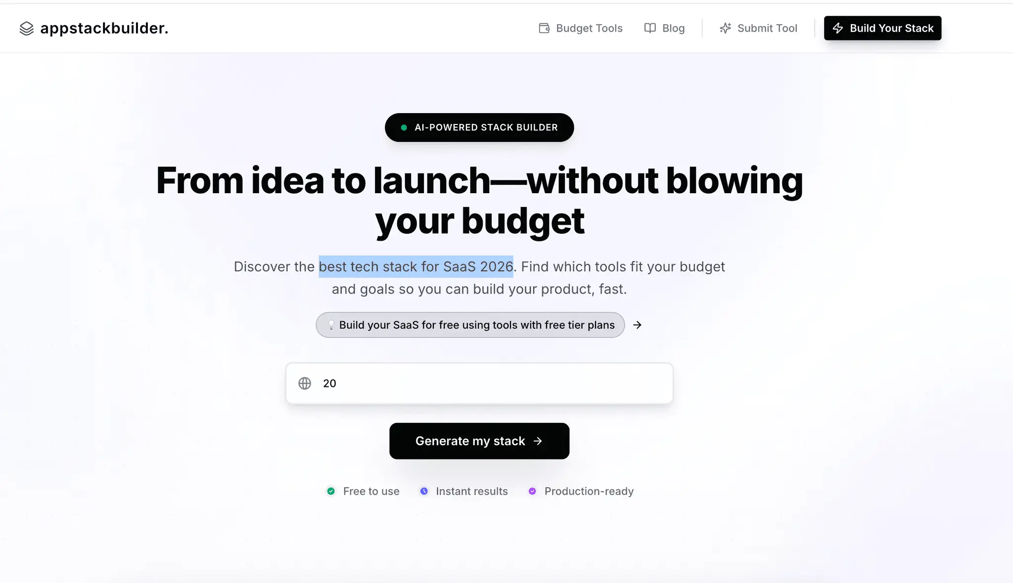 Screenshot 1 of AppStackBuilder