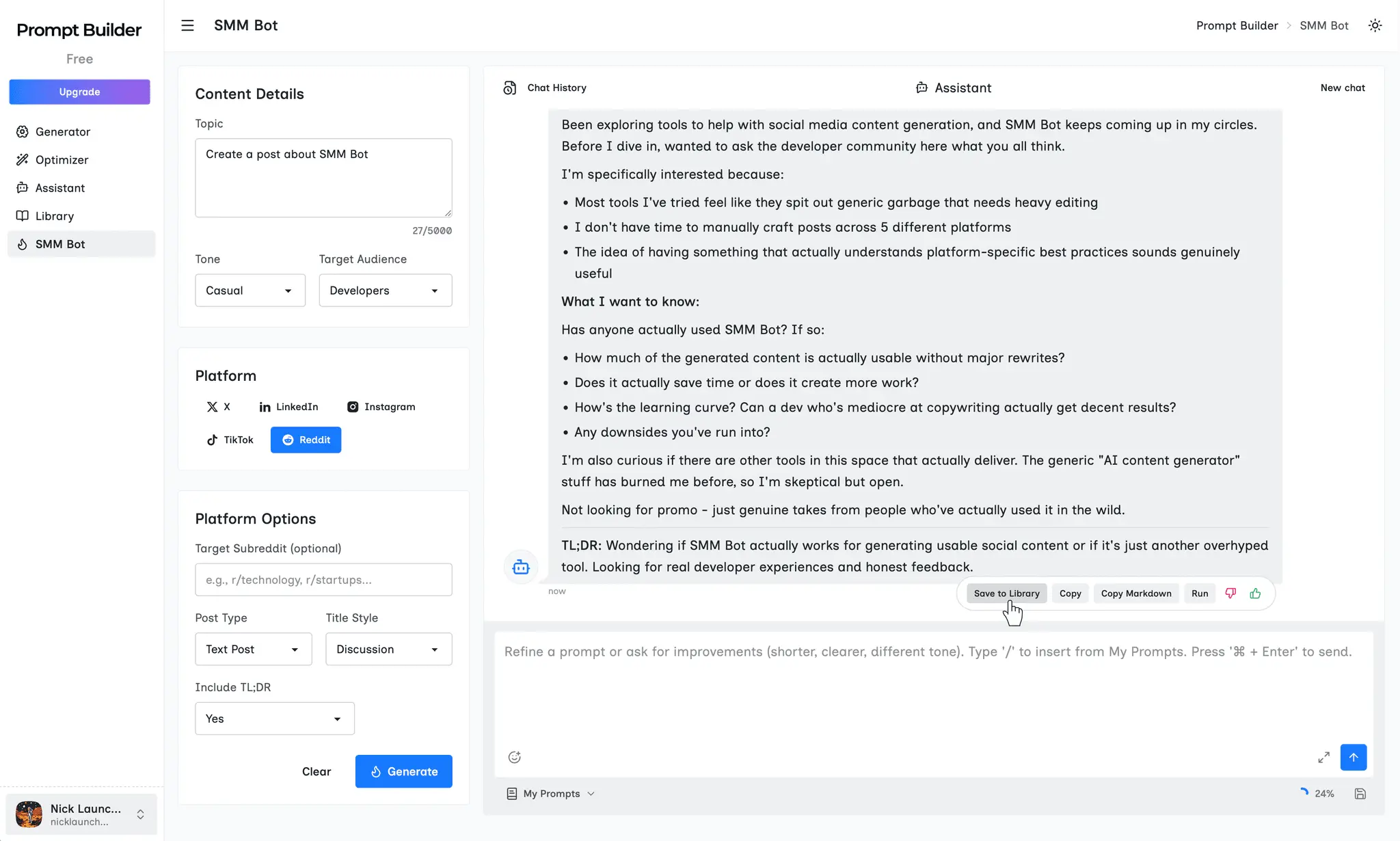 Screenshot 2 of Prompt Builder
