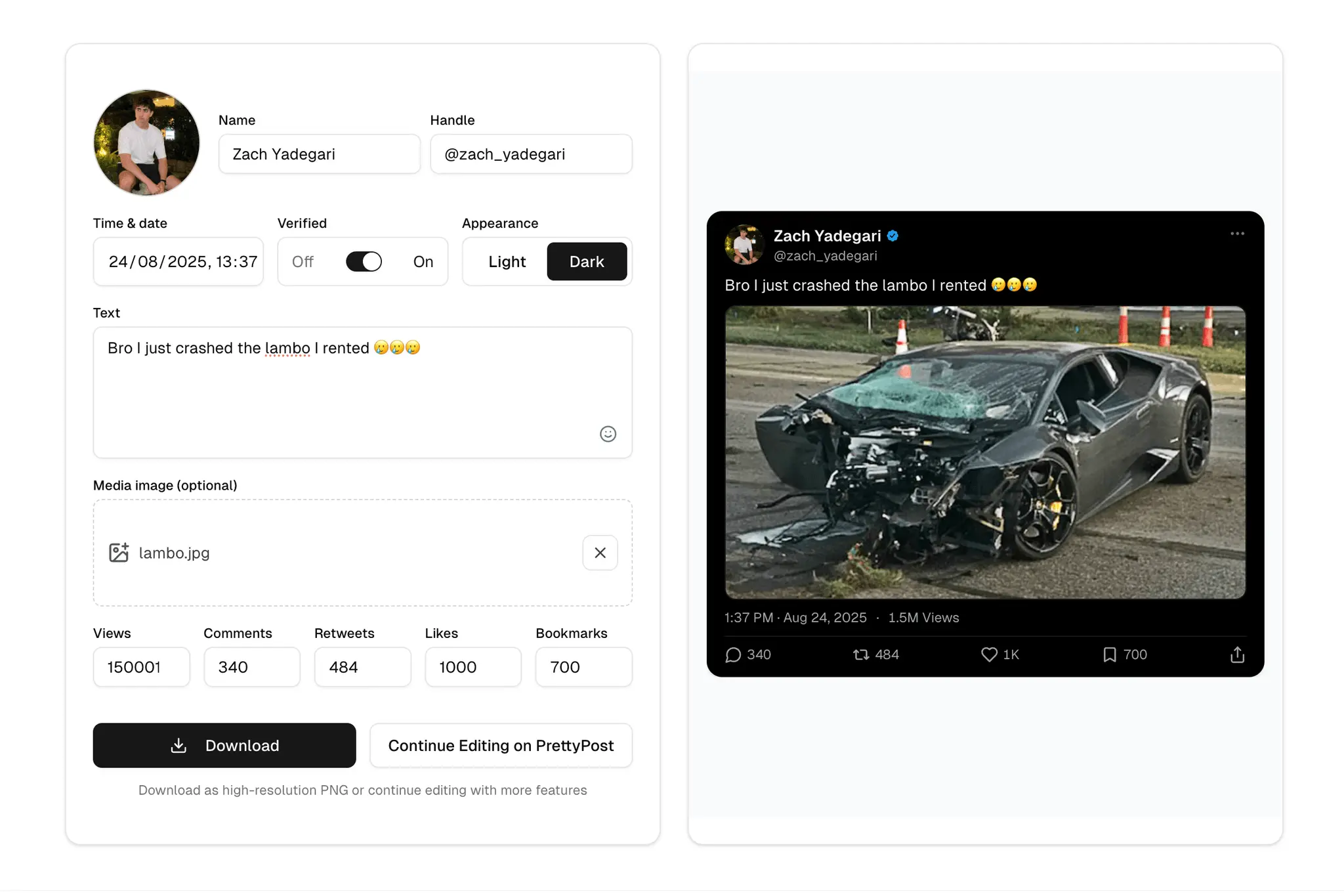 Screenshot 1 of PrettyPost