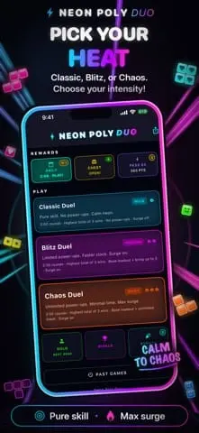 Screenshot 3 of Neon Poly Duo: Block Battles