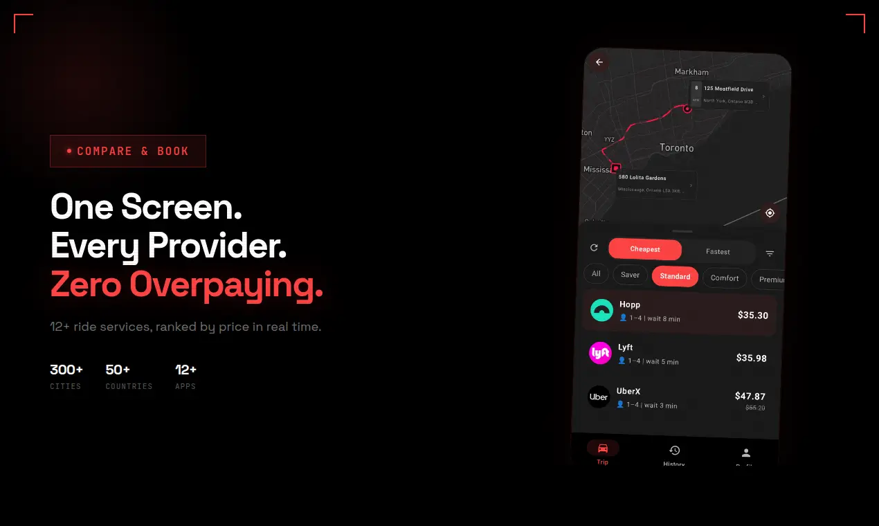 Screenshot 1 of Payfair: Compare Ride Prices