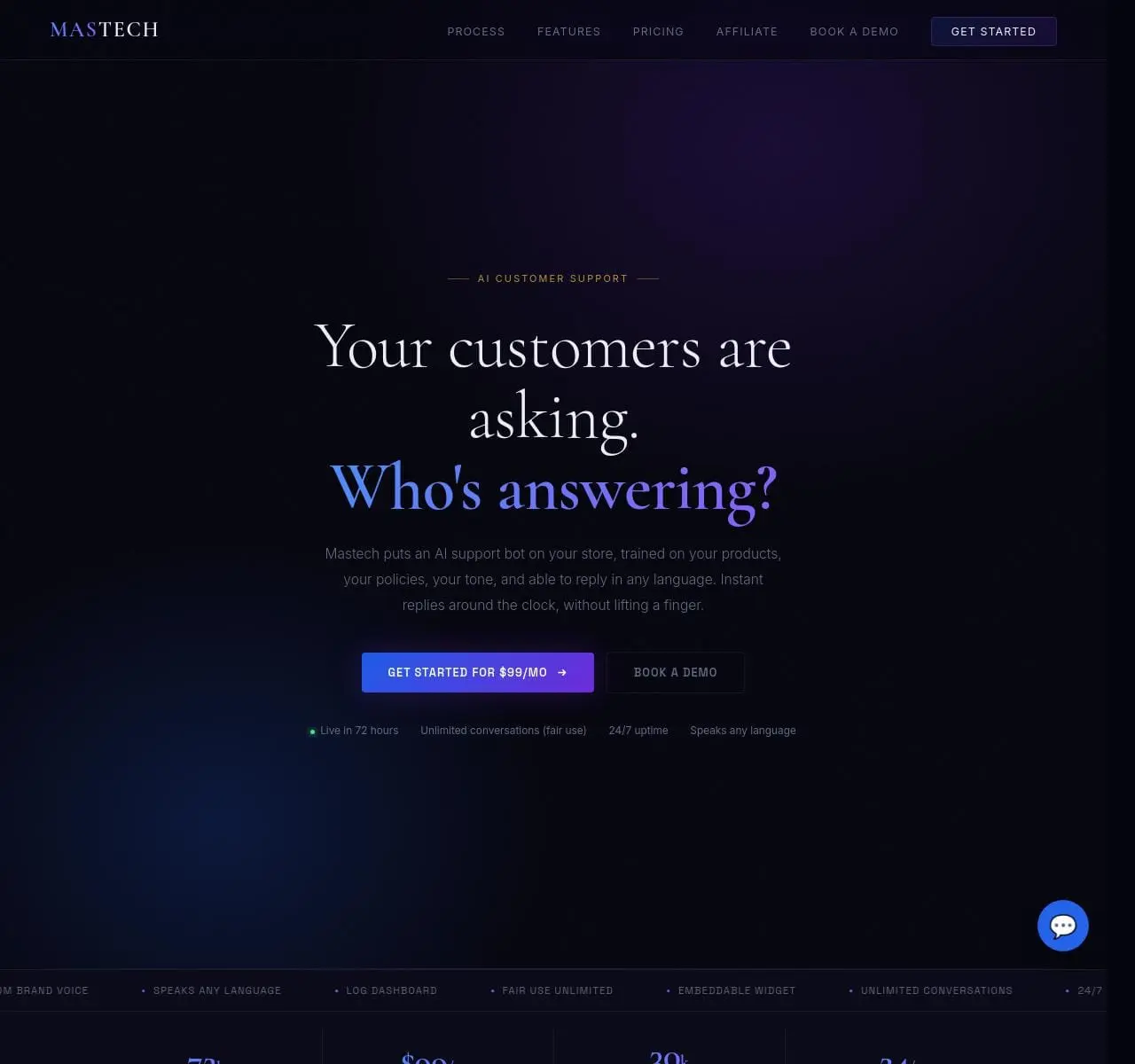 Screenshot 1 of Mastech AI Customer Support