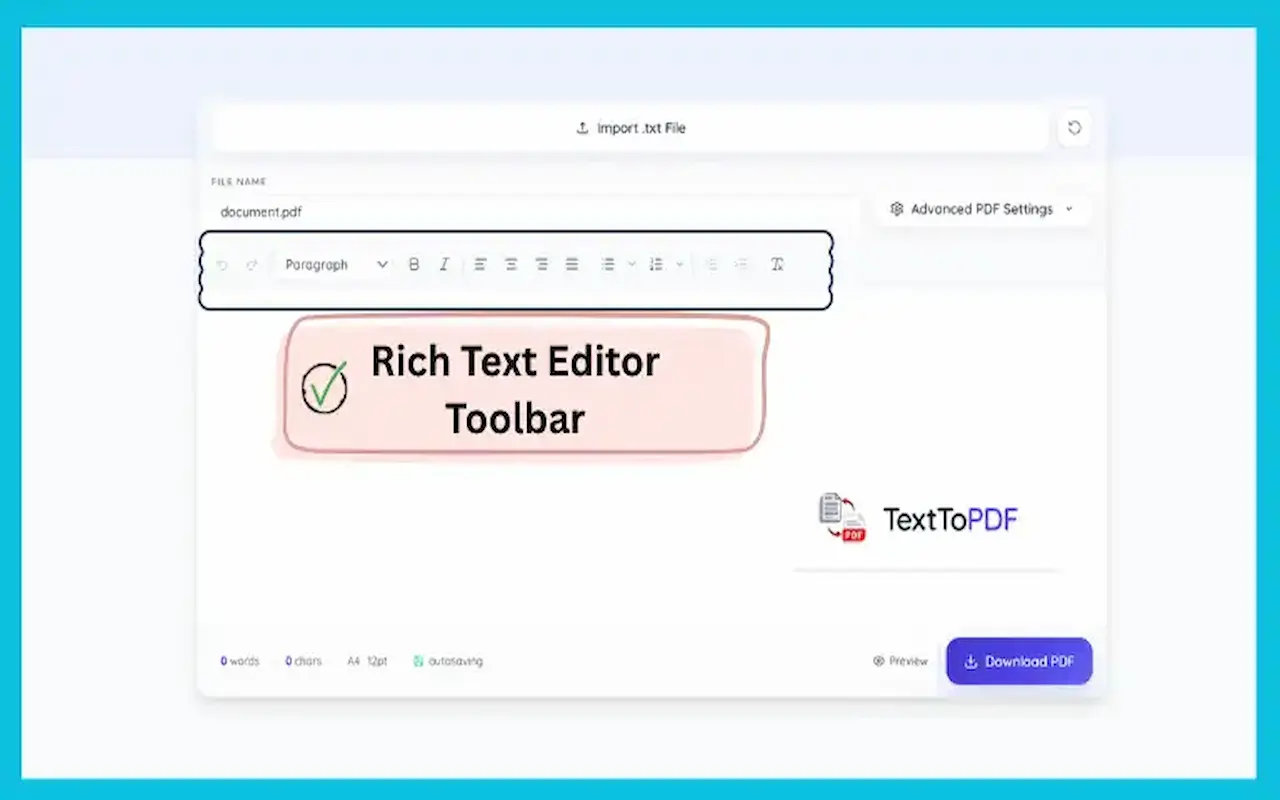 Screenshot 4 of Text to PDF Converter