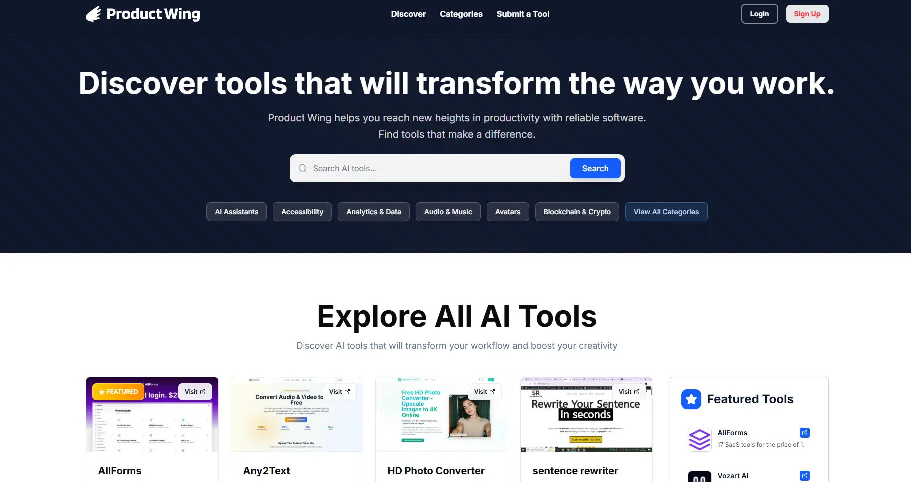 Screenshot 1 of Product Wing