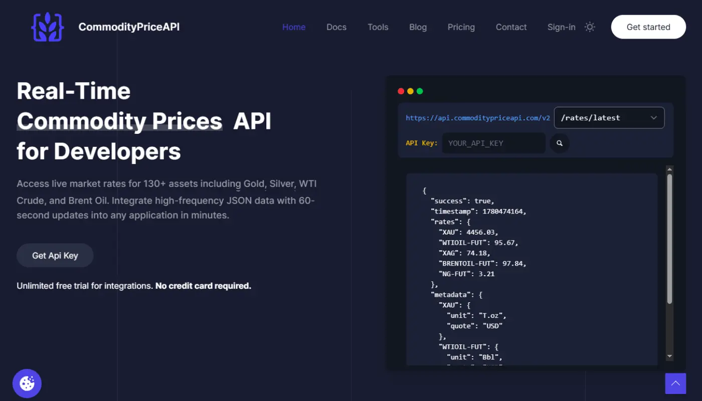 Screenshot 2 of Commodity Price API