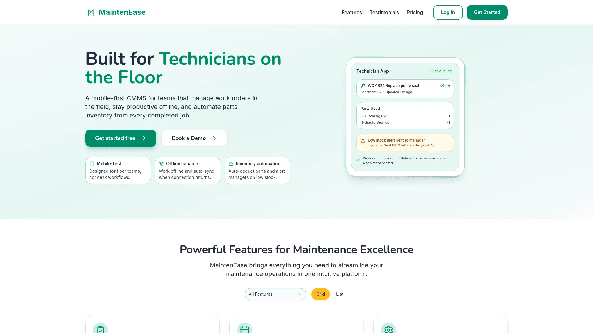 Screenshot 1 of MaintenEase