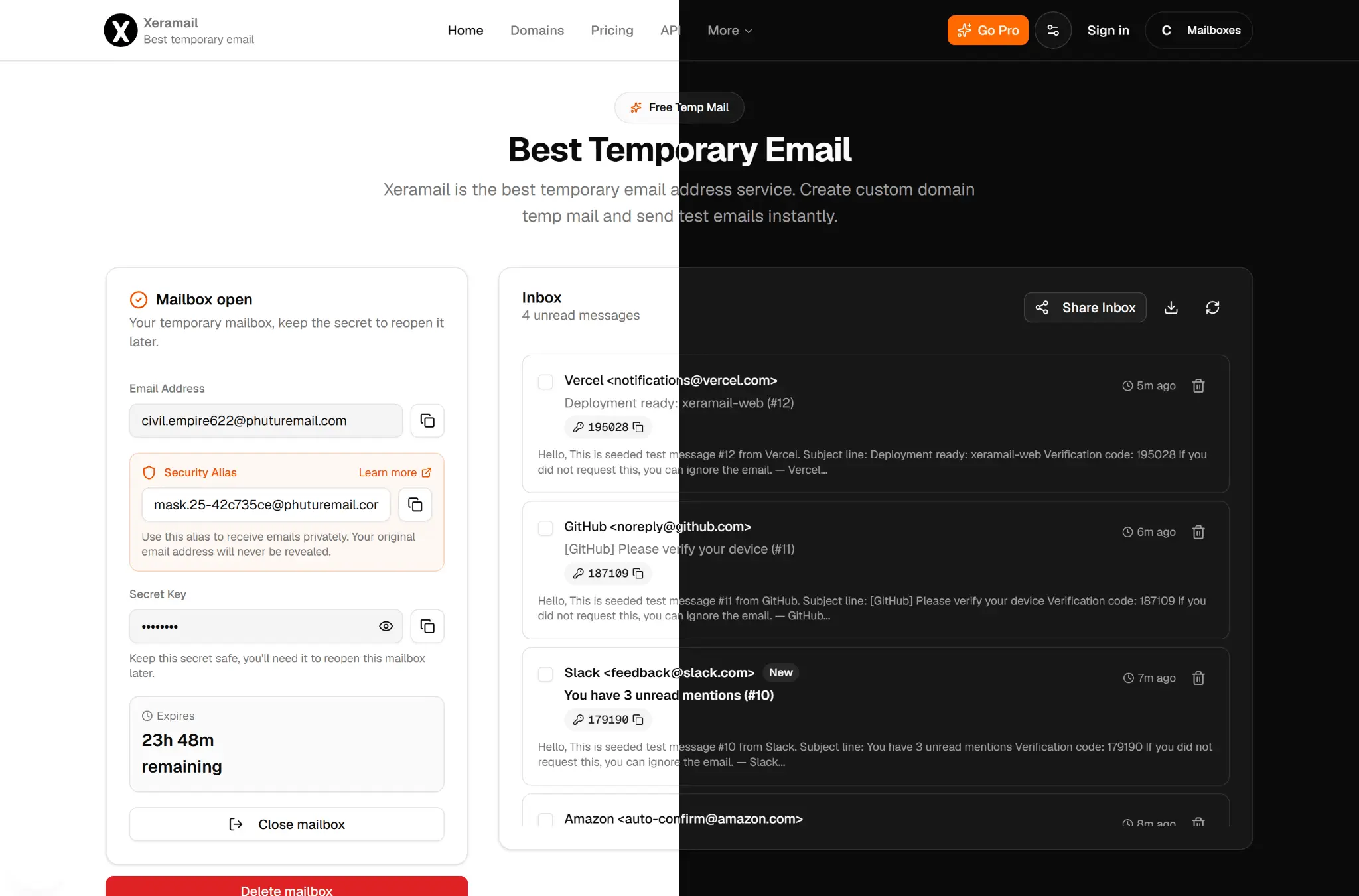 Screenshot 4 of Xeramail Temp Mail