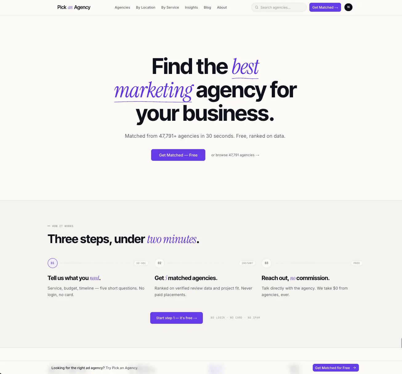 Screenshot 1 of Pick an Agency