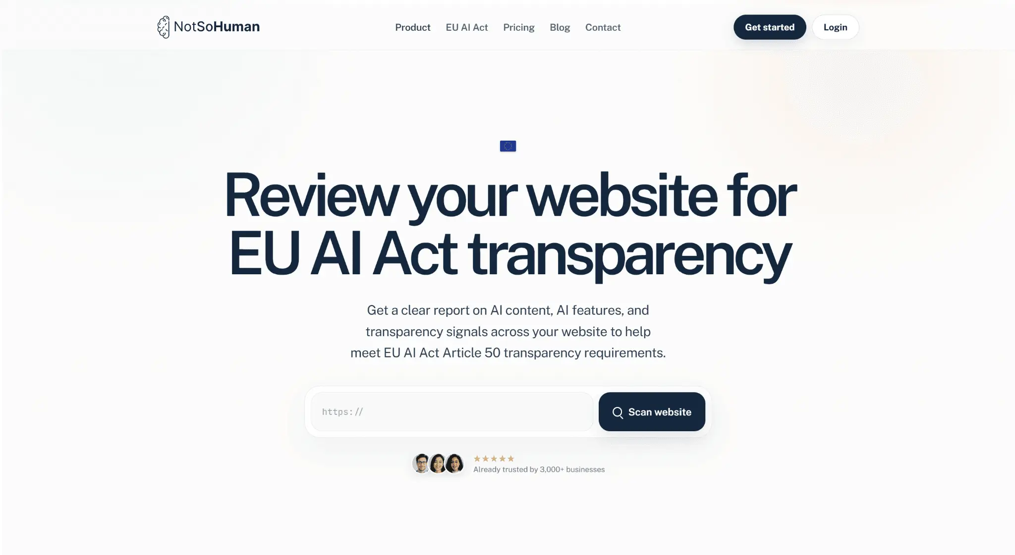 Screenshot 2 of EU AI Act Website Scanner