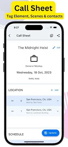 Screenshot 1 of AI Callsheet Software | Studiovity