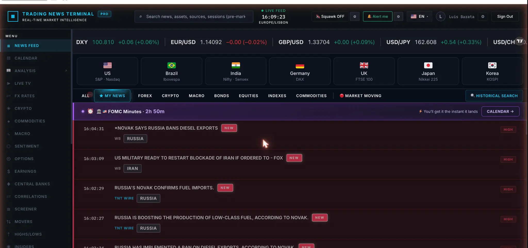 Screenshot 2 of Trading News Terminal