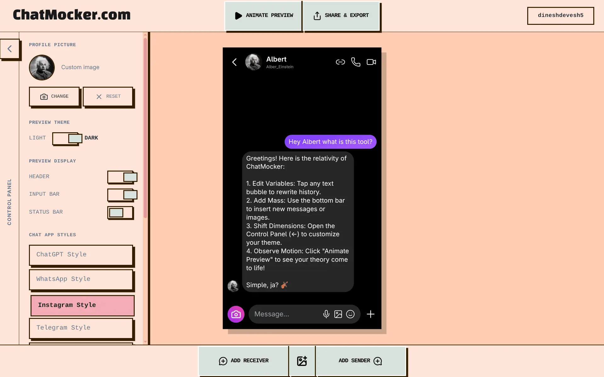 Screenshot 3 of ChatMocker.com