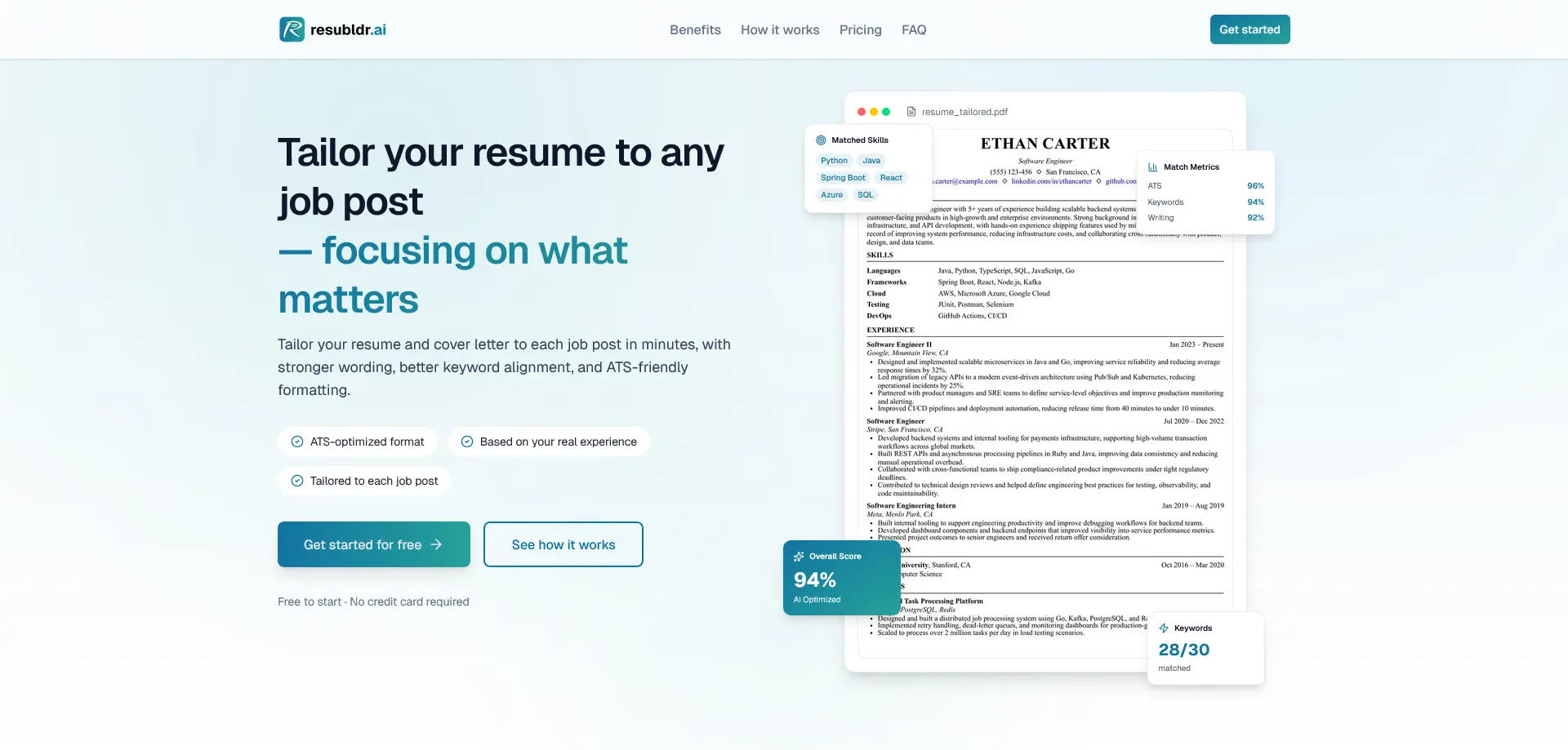 Screenshot 4 of resubldr.ai