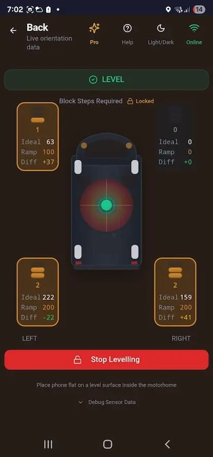 Screenshot 3 of OzLevel Motorhome and Caravan