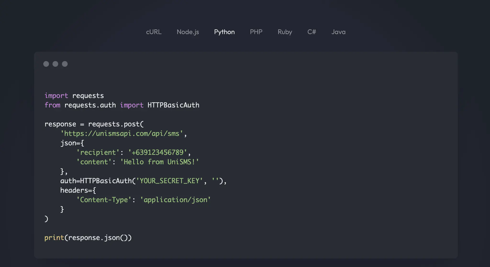 Screenshot 2 of UniSMS API