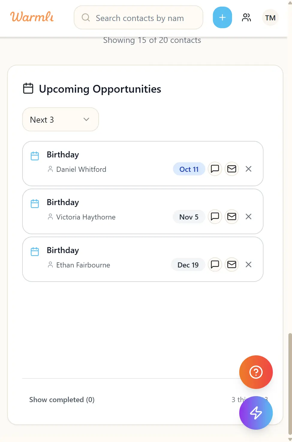 Screenshot 5 of Warmli Personal Relationship Manager