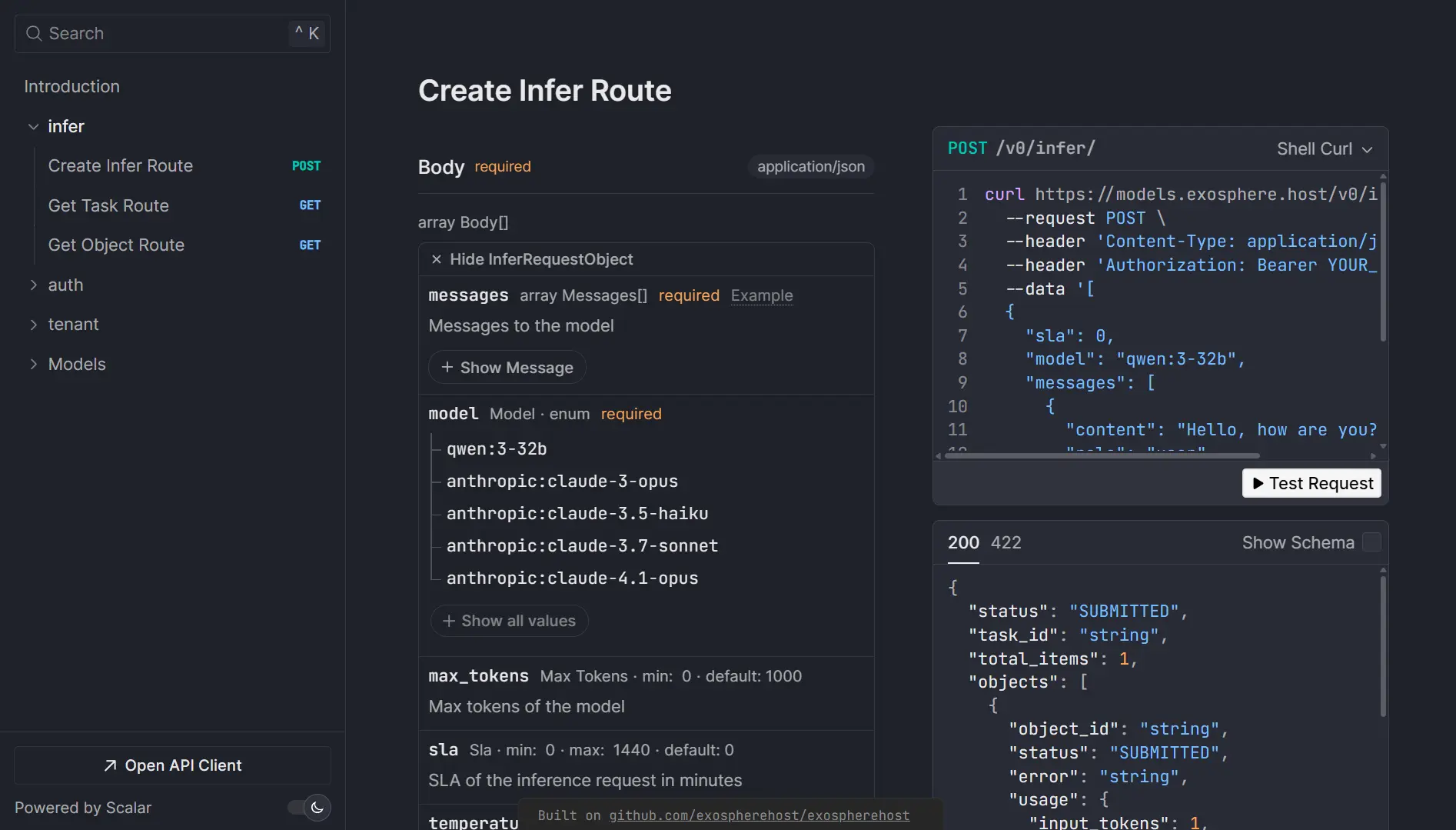 Screenshot 4 of Exosphere Flexible Inference API