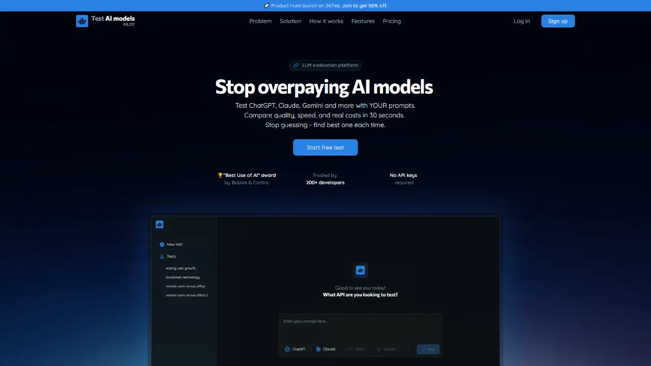 Screenshot 1 of Test AI models