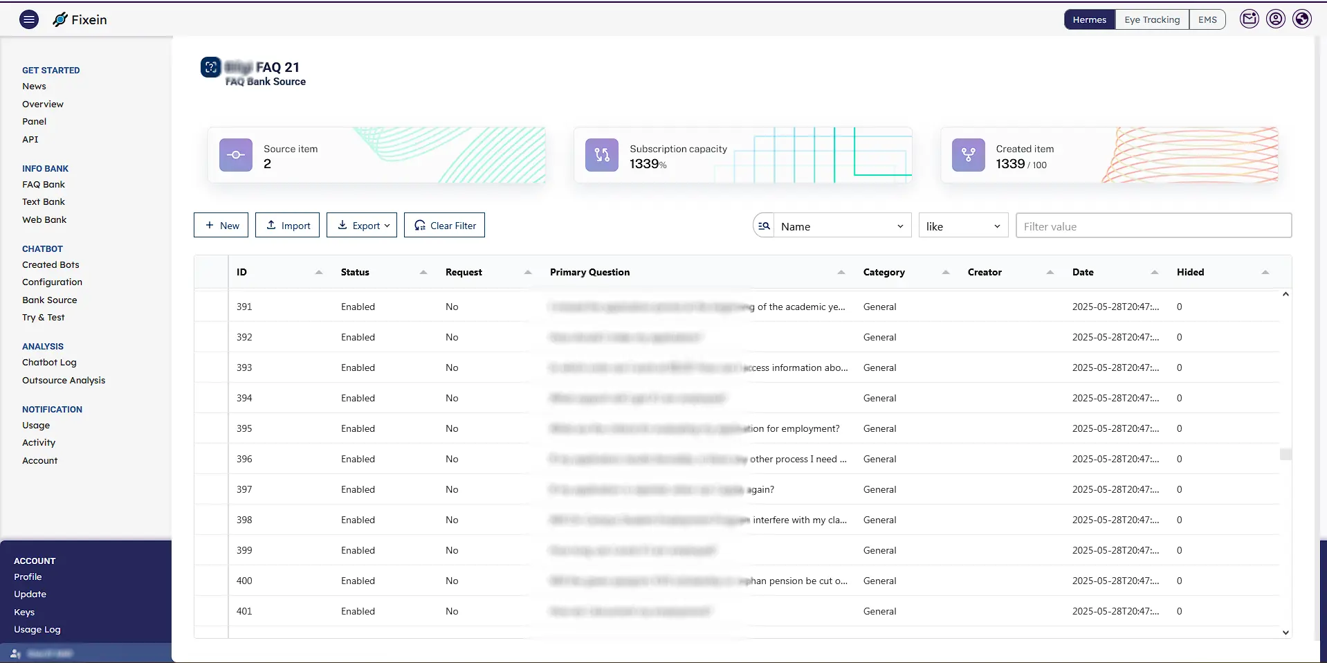 Screenshot 2 of Fixein Hermes Chatbot