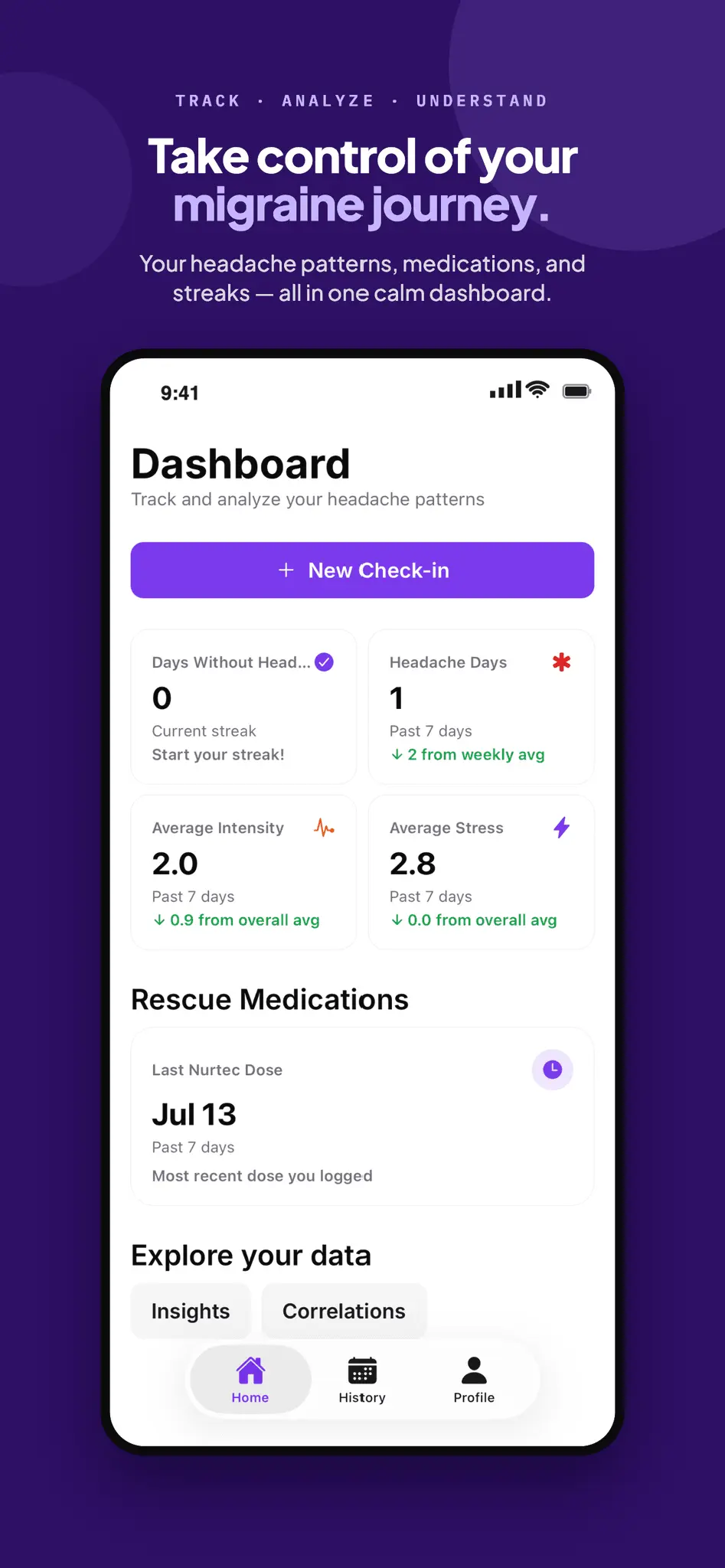Screenshot 1 of Nimbus Migraine Tracker