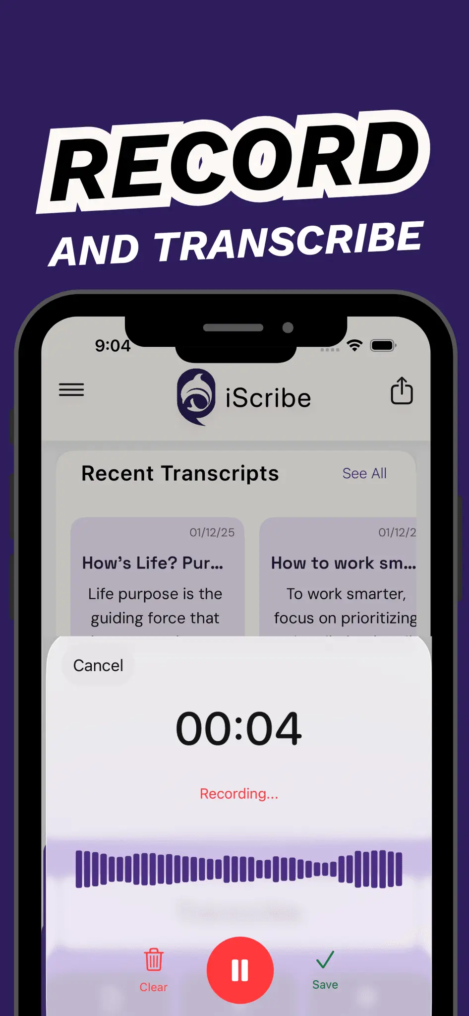 Screenshot 4 of Audio Transcription: iScribe