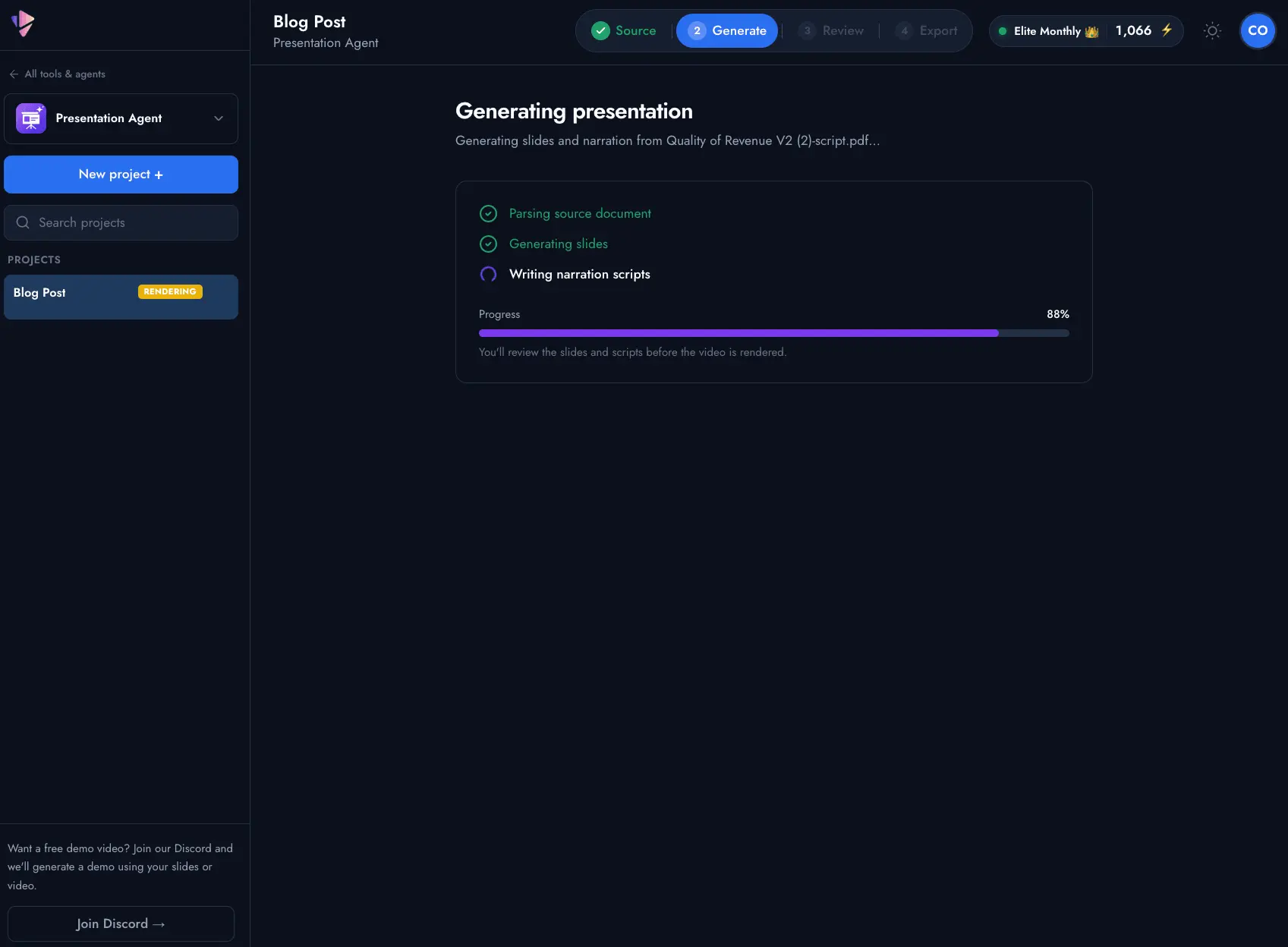 Screenshot 4 of Presentation Agent