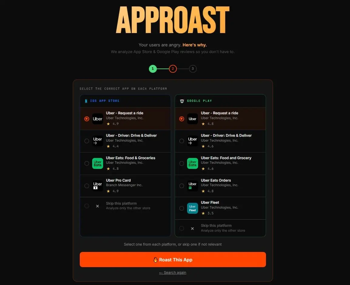 Screenshot 2 of AppRoast