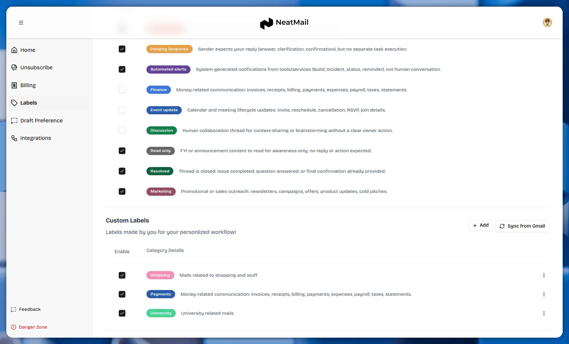 Screenshot 3 of NeatMail