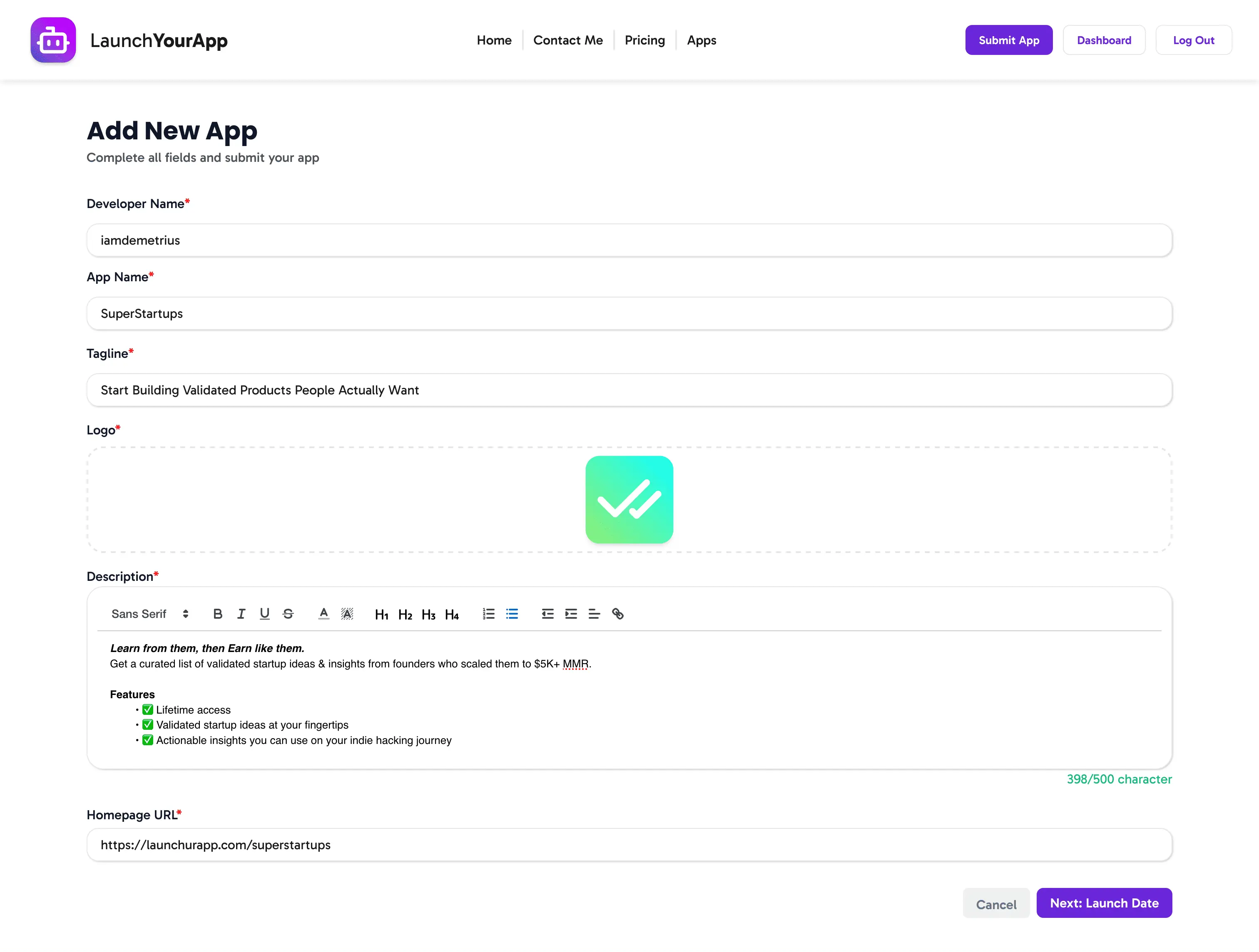 Screenshot 2 of LaunchYourApp