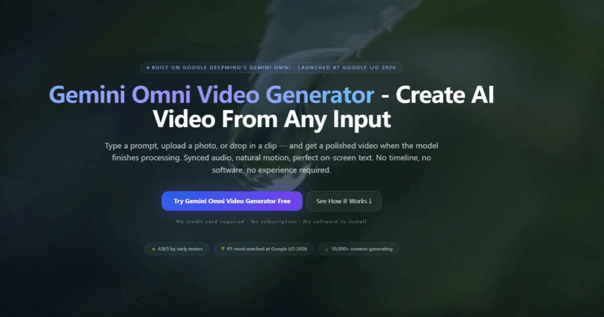 Screenshot 1 of Gemini Omni Flash Video Generator