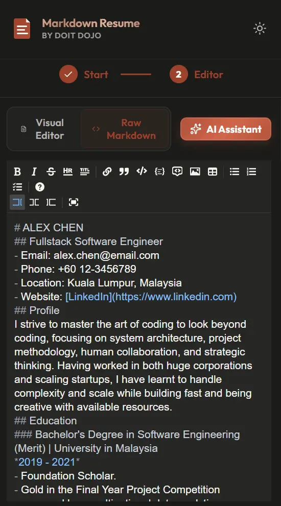 Screenshot 6 of Markdown Resume Builder
