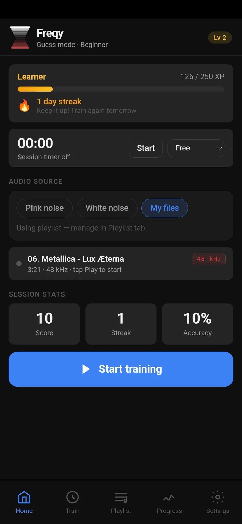 Screenshot 1 of Freqy — EQ Ear Training for Producers