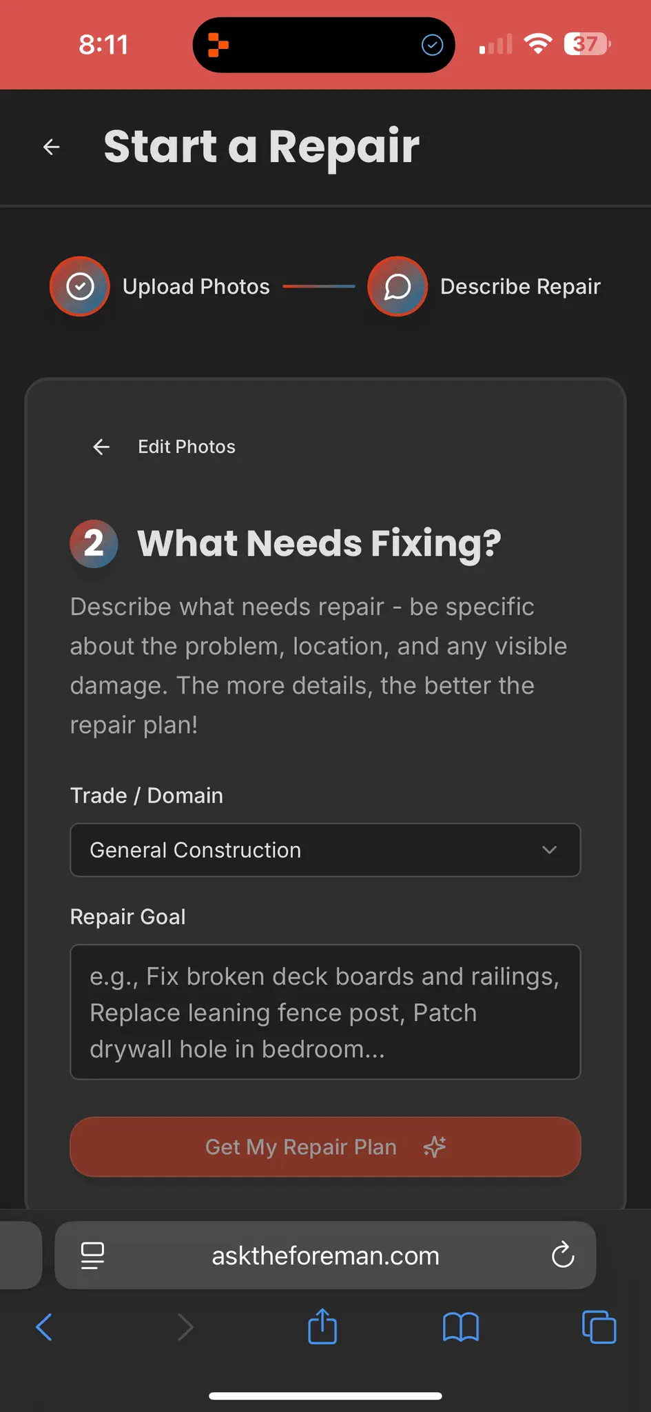 Screenshot 8 of AskForeman - AI Project Planner for DIY